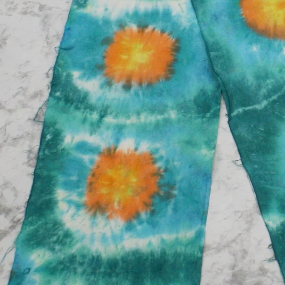 FABRIC - #1278 - Cotton - Handmade Tie Dye Abstract Boho Sun Starburst 11 x 120